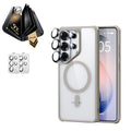 Galaxy S26 Ultra Classic Hybrid Magsafe Case and Corning Glass Privacy Screen Protector Set Clear Grey
