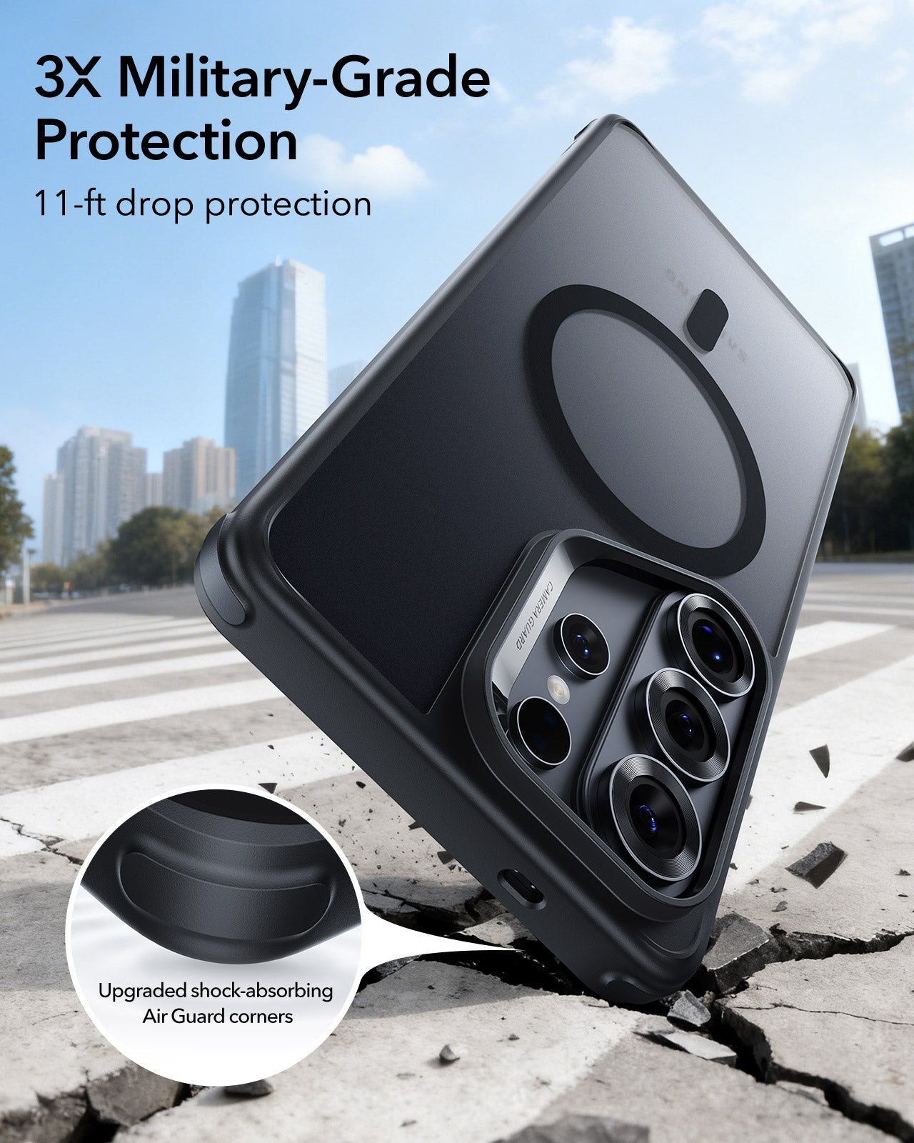 Samsung Galaxy S26 Ultra Classic Hybrid Magsafe Case Clear Frosted Black  3X Military Grade Protection