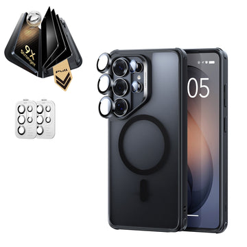 Galaxy S26 Ultra Classic Hybrid Magsafe Case and Corning Glass Privacy Screen Protector Set Frosted Black