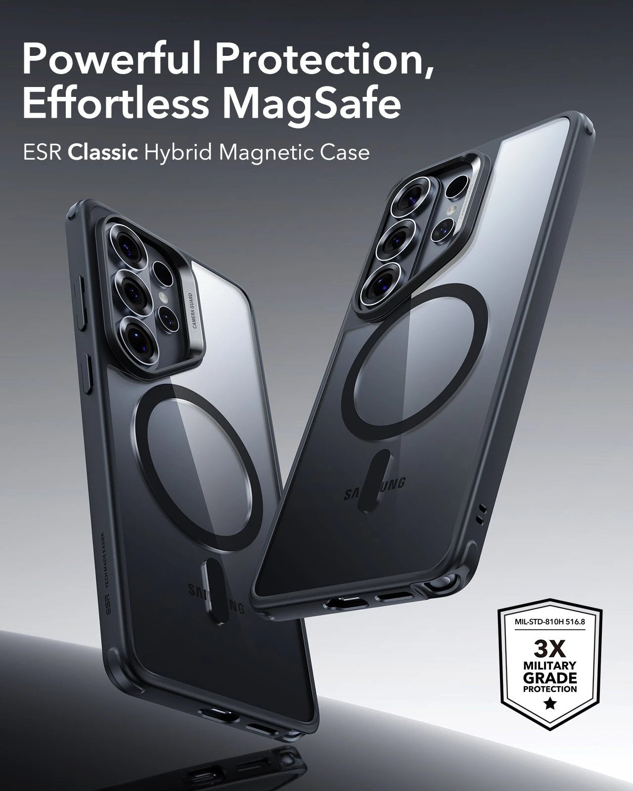 Samsung Galaxy S26 Ultra Classic Hybrid Magsafe Case Clear Black Powerful Protection Effortless Magsafe