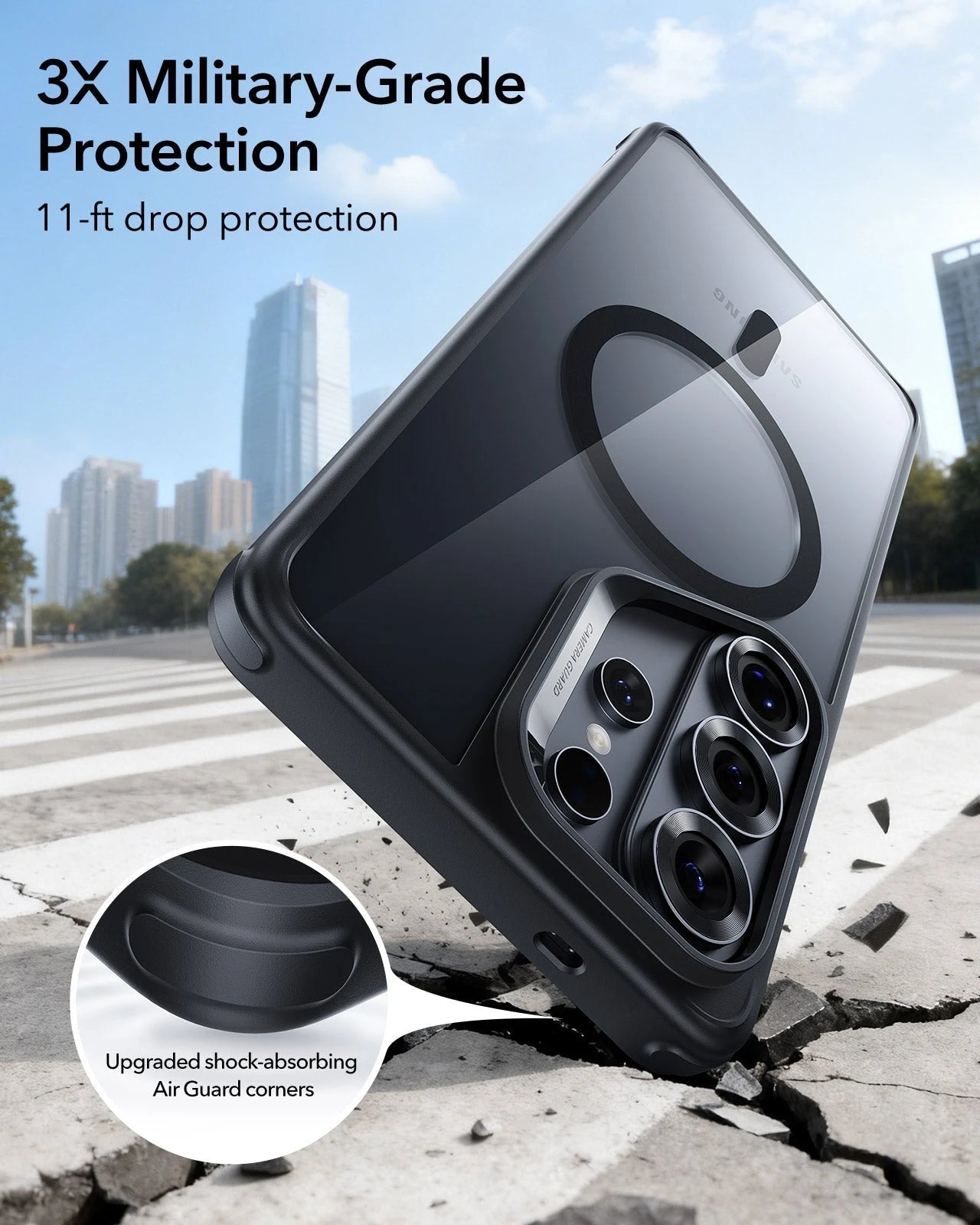 Samsung Galaxy S26 Ultra Classic Hybrid Magsafe Case Clear Black 3X Military Grade Protection