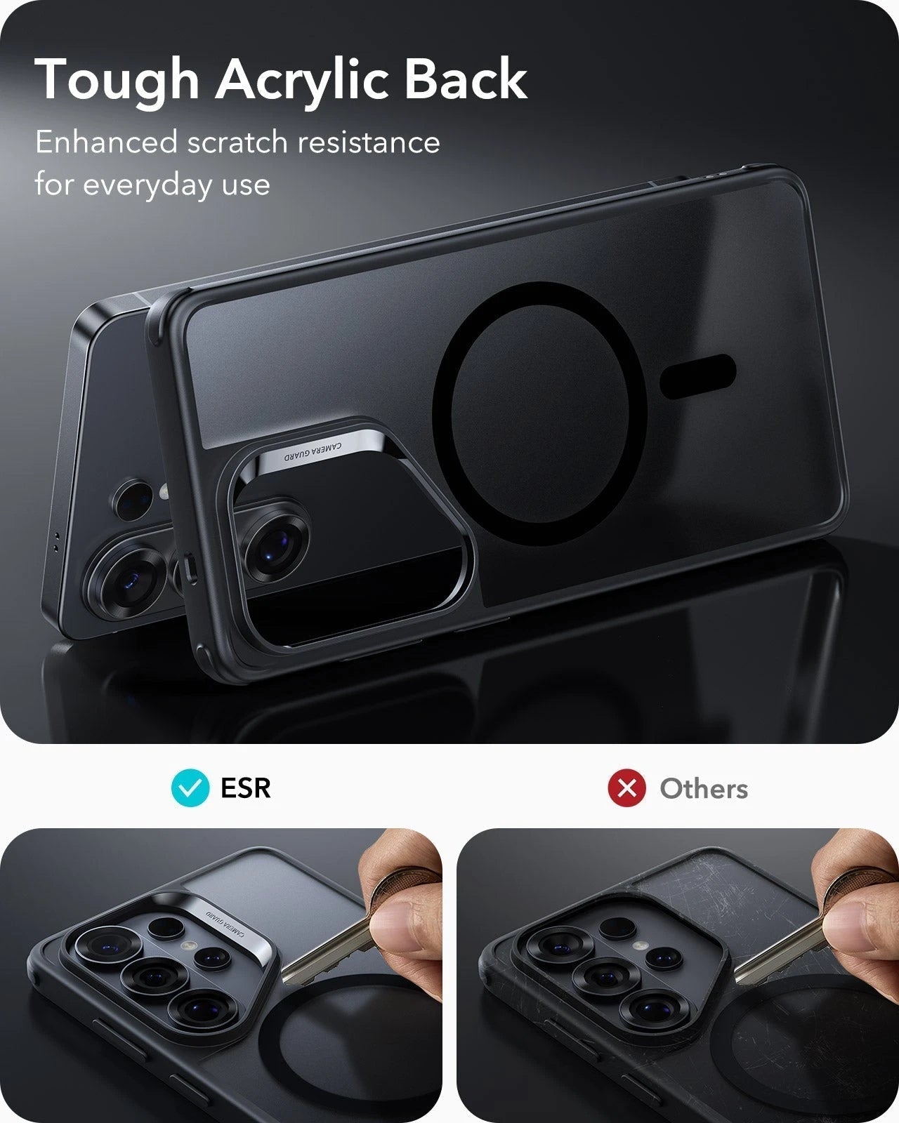 Samsung Galaxy S26 Ultra Classic Hybrid Magsafe Case Clear Frosted Black Tough Acrylic Black