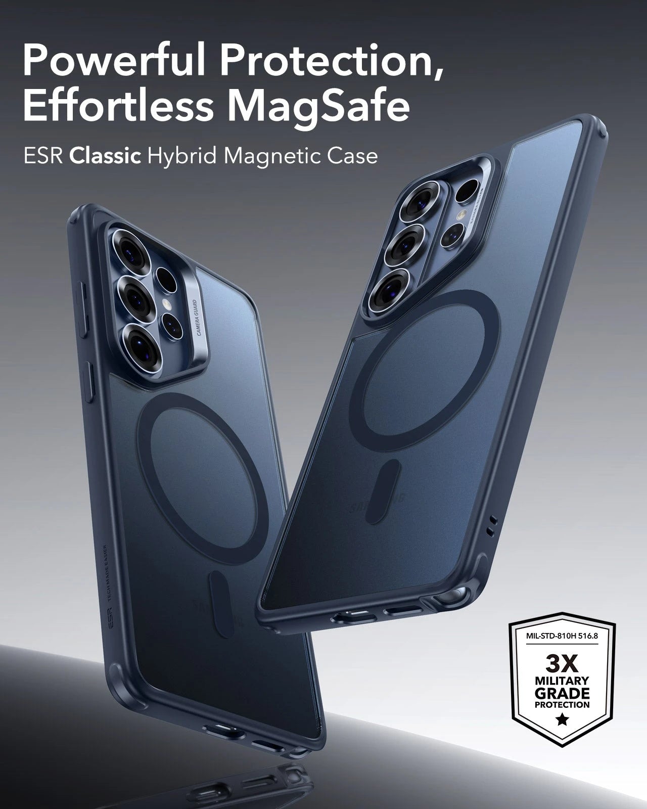 Samsung Galaxy S26 Ultra Classic Hybrid Magsafe Case Clear Frosted Blue Powerful Protection Effortless Magsafe