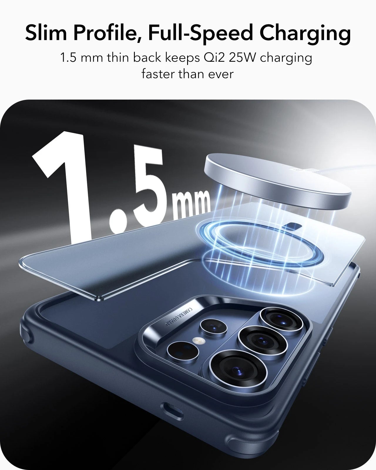 Samsung Galaxy S26 Ultra Classic Hybrid Magsafe Case Clear Frosted Blue Slim Profile Full Speed Charging