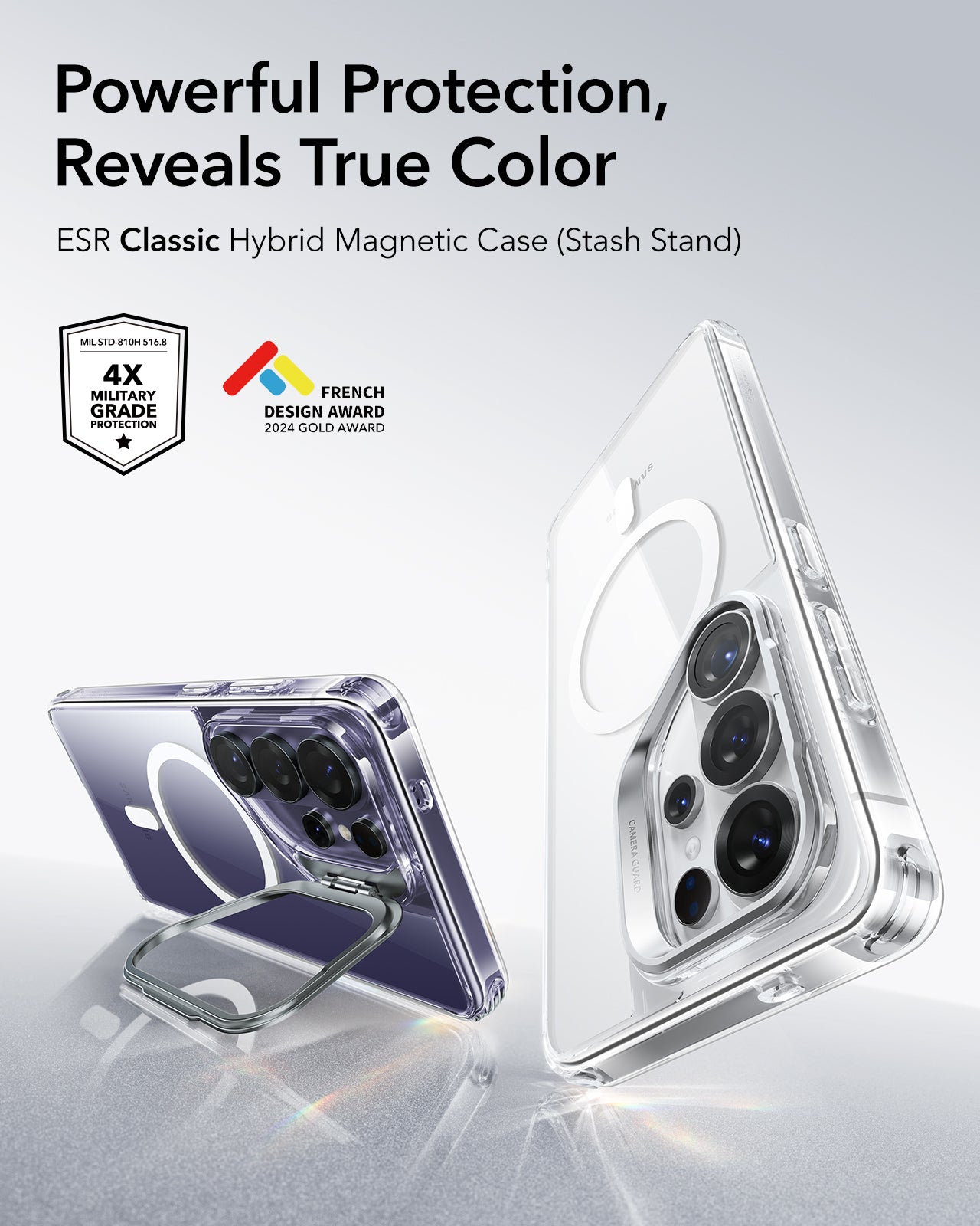 ESR Samsung Galaxy S26 Ultra Classic Hybrid Magsafe Case with Stand Clear Powerful Protection ，Reveals True 