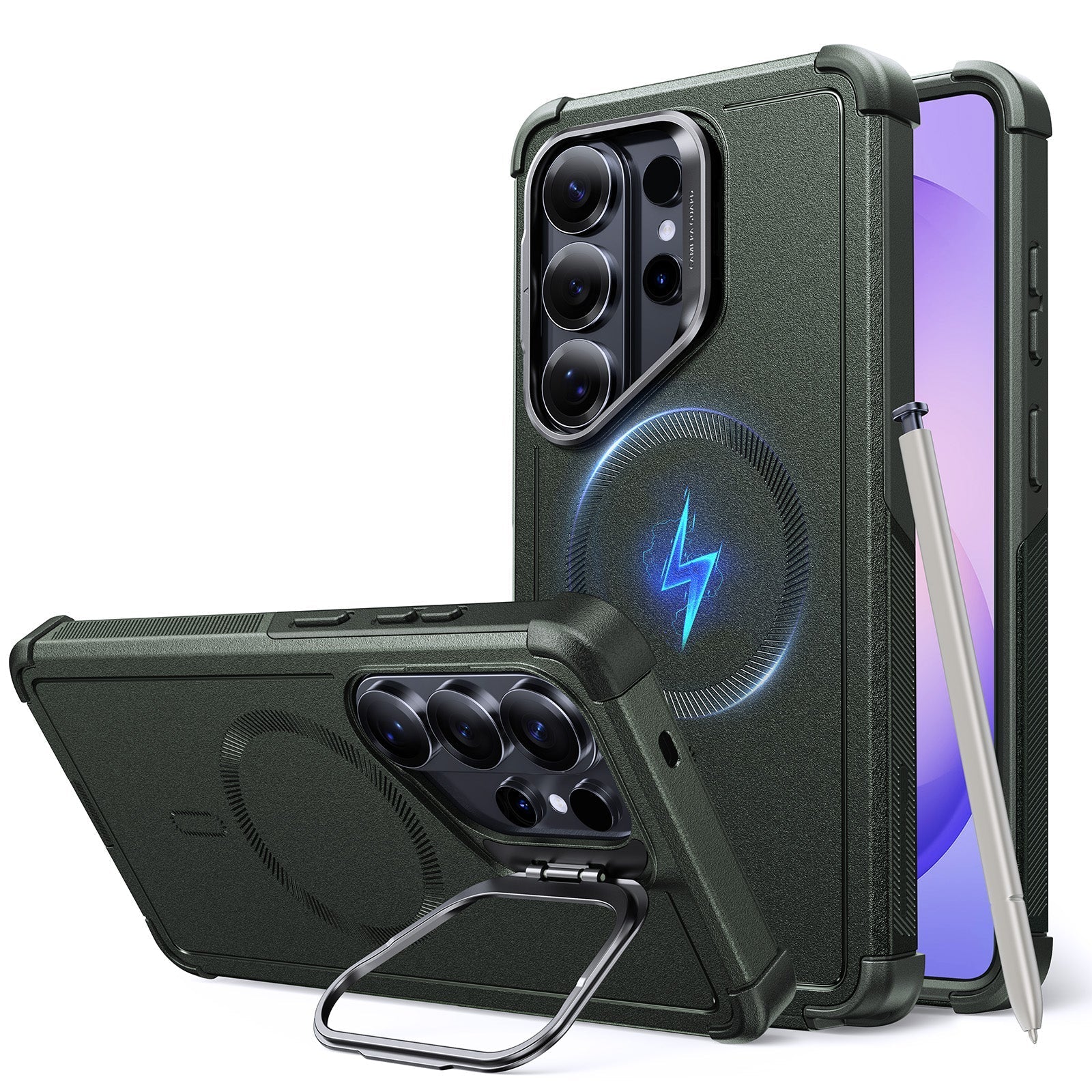 Samsung Galaxy S26 Ultra Cyber Tough Magsafe Case with Stand Olive Green