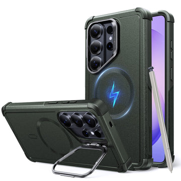 Samsung Galaxy S26 Ultra Cyber Tough Magsafe Case with Stand Olive Green