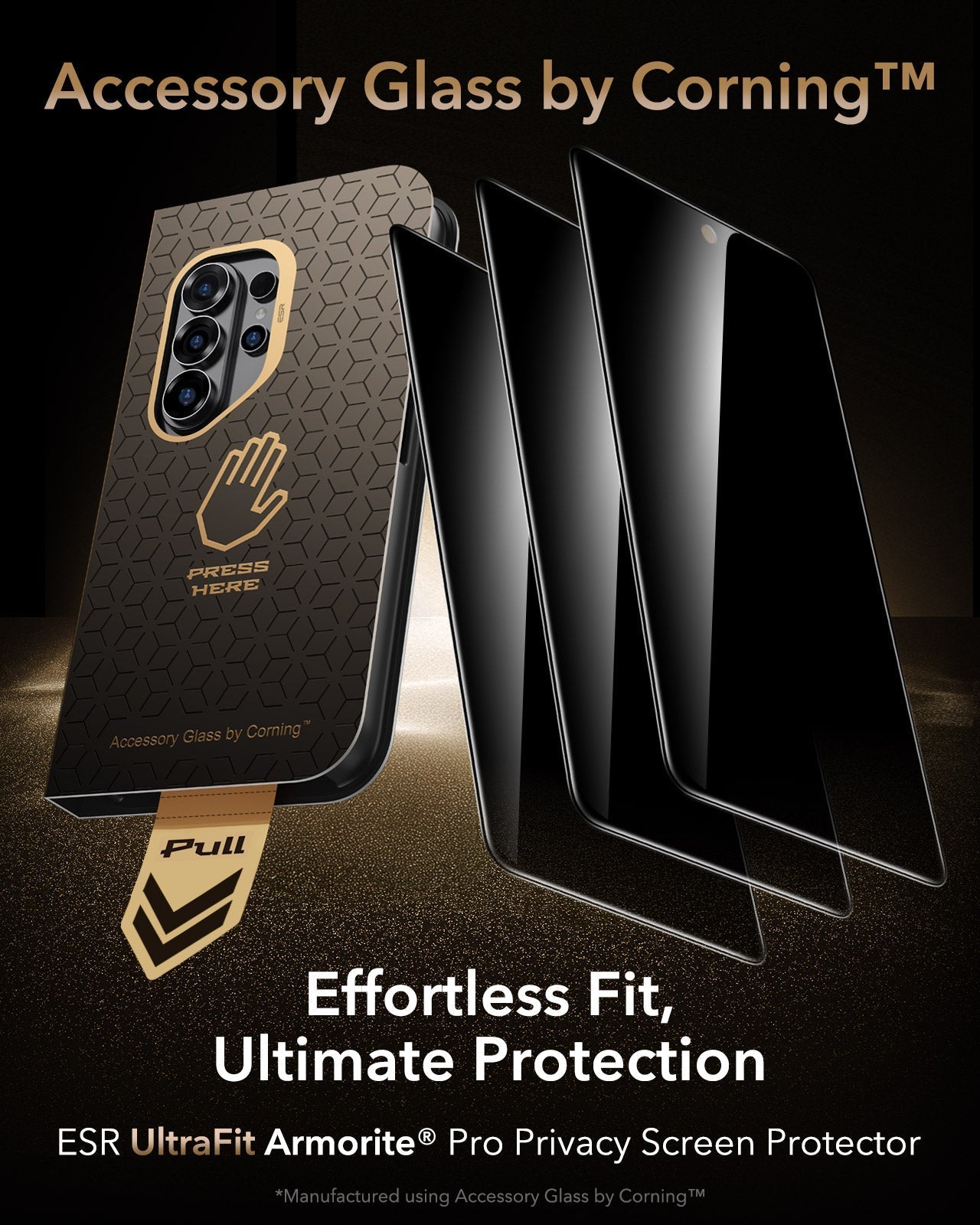 ESR Samsung Galaxy S26 Ultra Corning Glass Privacy Screen Protector Effortless Fit Ultimate Protection