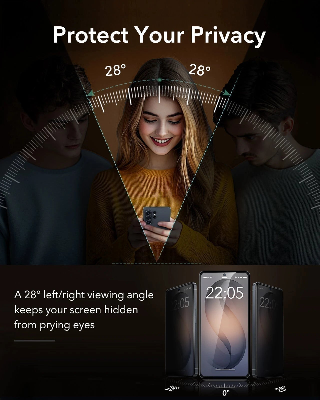 ESR Samsung Galaxy S26 Ultra Corning Glass Privacy Screen Protector Protect Your Privacy
