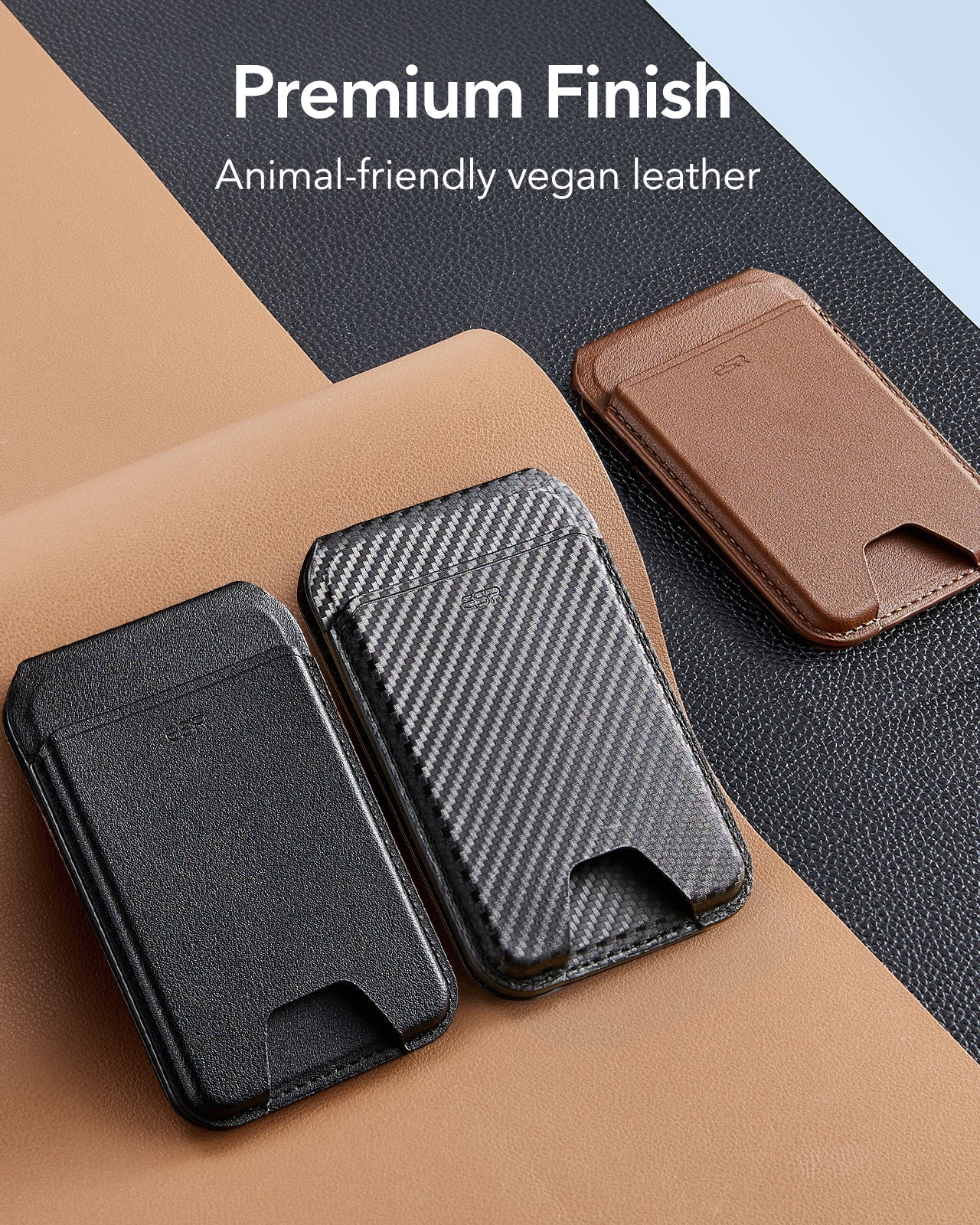 Classic Magnetic Wallet Stand for 5 cards - Black Carbon Fiber ESR ESR