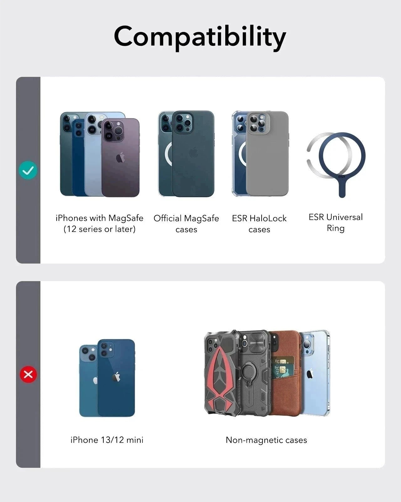 Classic Magnetic Wallet Stand for 5 cards - Black Carbon Fiber ESR ESR