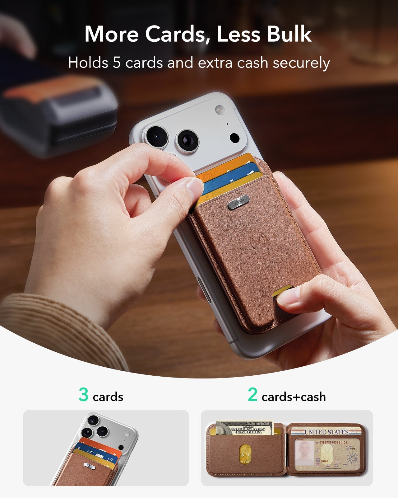 Geo Magnetic Wallet Stand-more card，less bulk