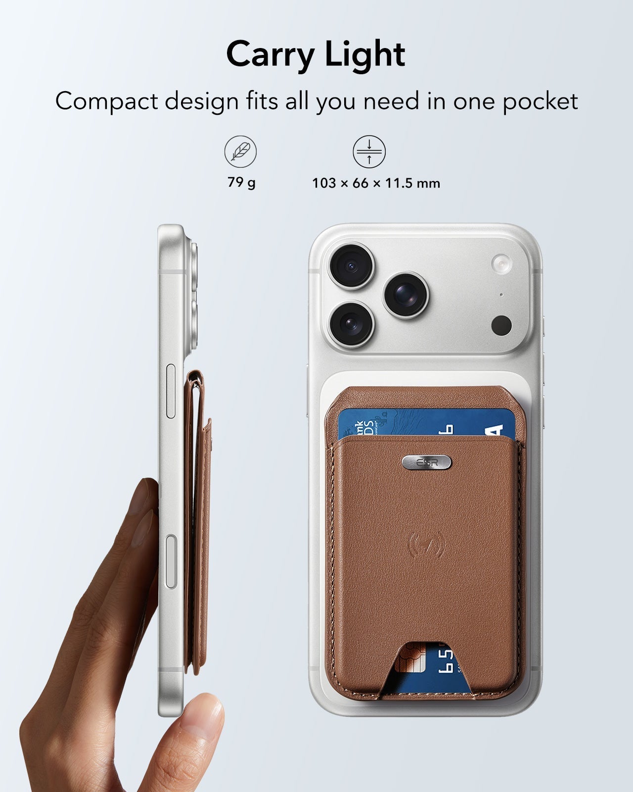 Geo Magnetic Wallet Stand-carry light