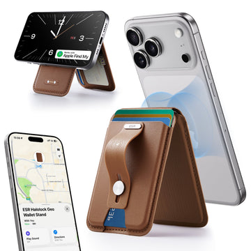 Geo Magnetic Wallet Stand (Grip) - Caramel Brown