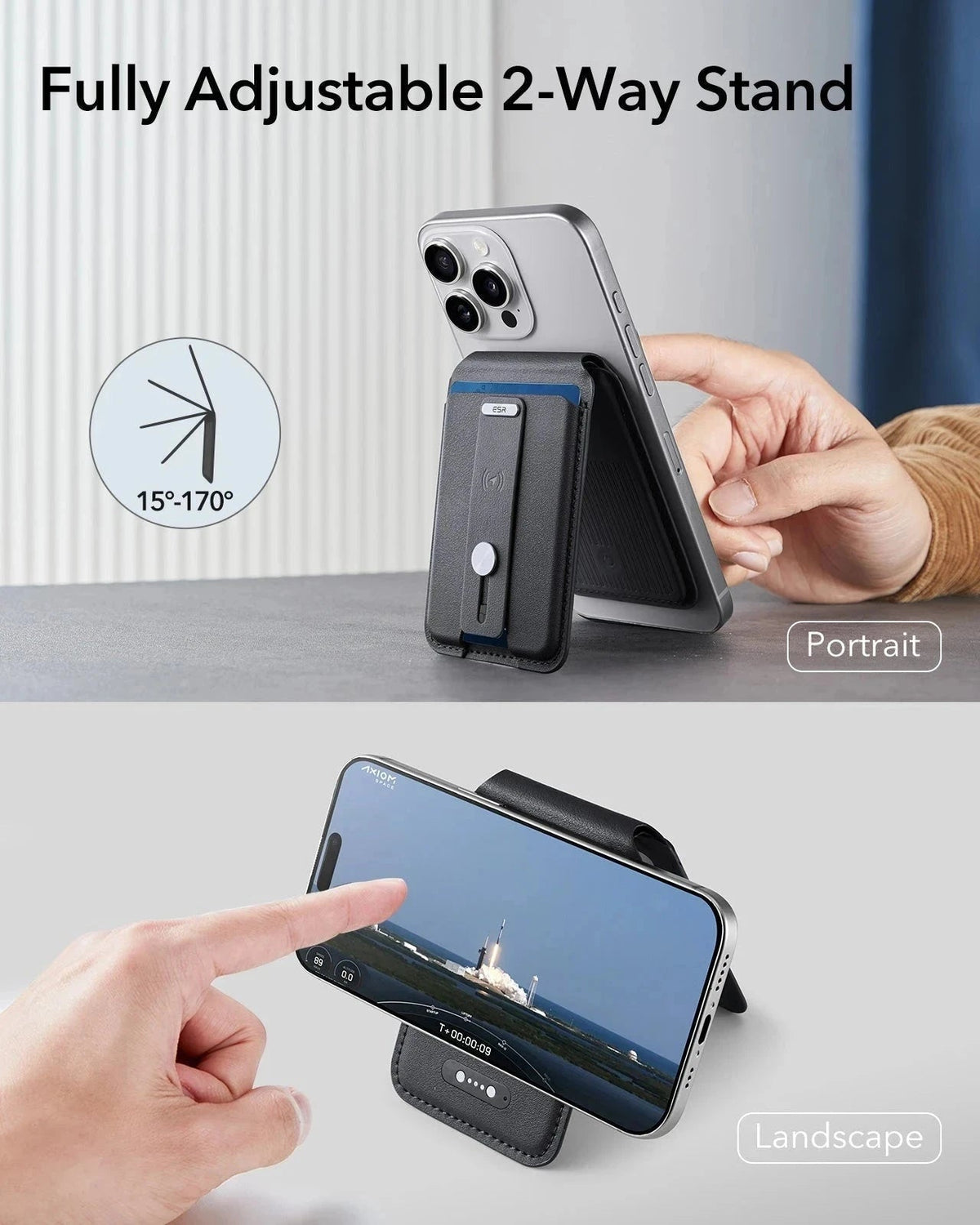 Geo Magnetic Wallet Stand (Grip) - Midnight Black ESR ESR