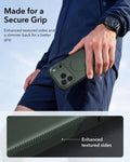 ESR Olive Green iPhone 18 Pro Case Tough Phone Case with Magsafe Made for a Secure Grip