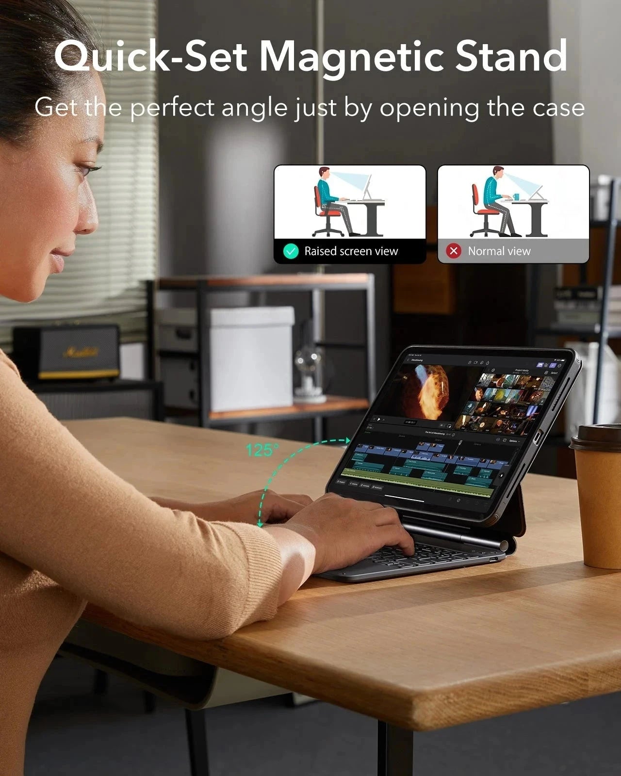 Black Rebound Magnetische Tastaturhülle für iPad Air 11" (M4, 2026) | ESR 360