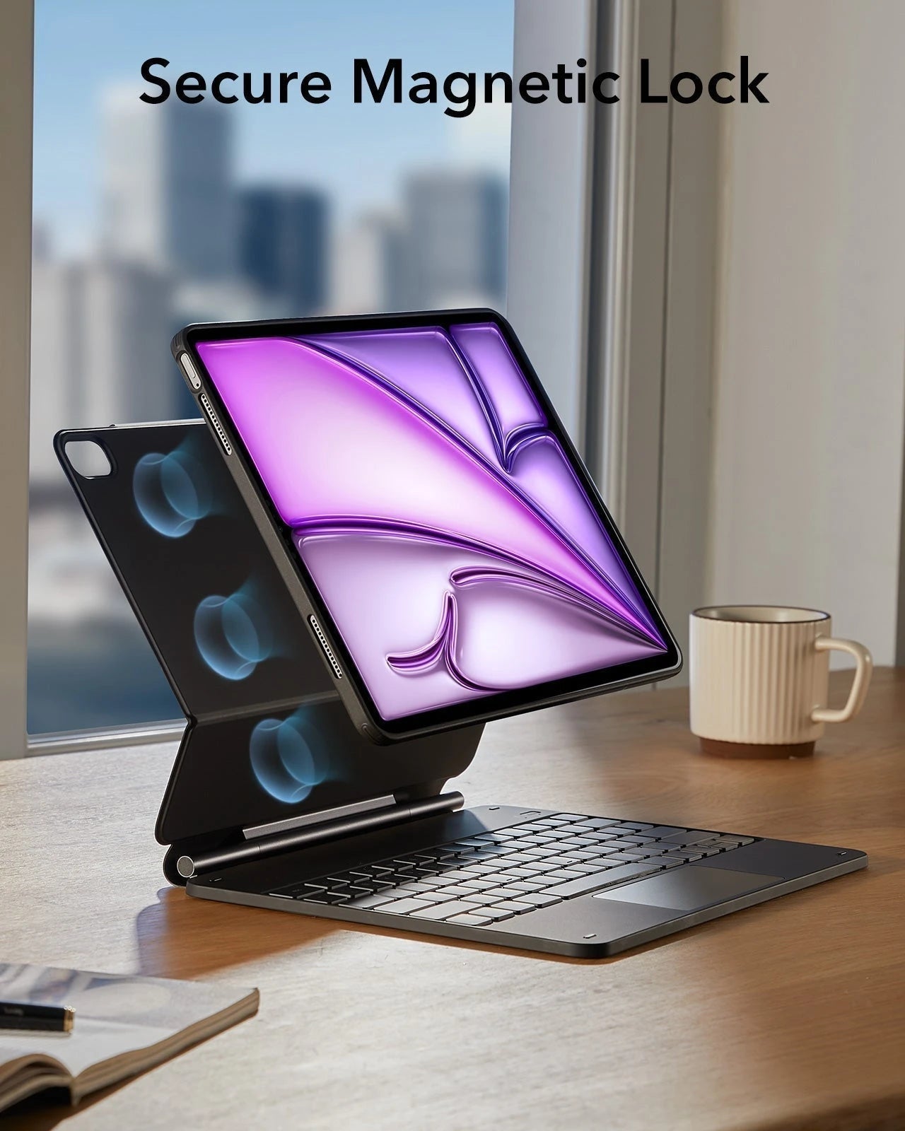 iPad Air 13“ (2025) Magnetische Rebound Tastatur Hülle 360 Schutz Paper Feel Bündel - DE Layout -Schwarz ESR ESR