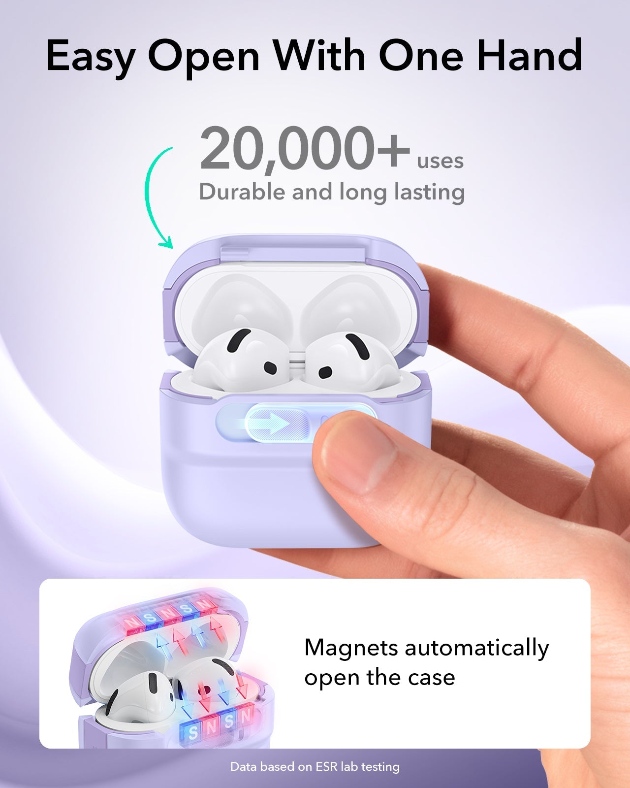 ESR AirPods 4 case with raised edges for added drop protection
