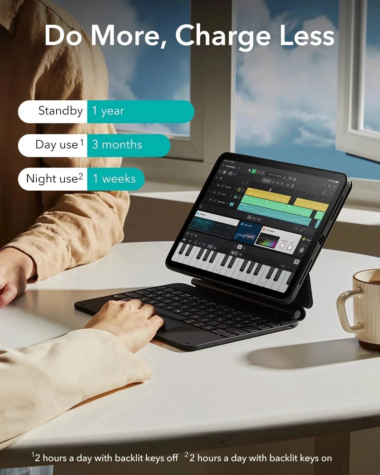 Black Rebound Magnetische Tastaturhülle für iPad Air 11" (M4, 2026) | ESR 360