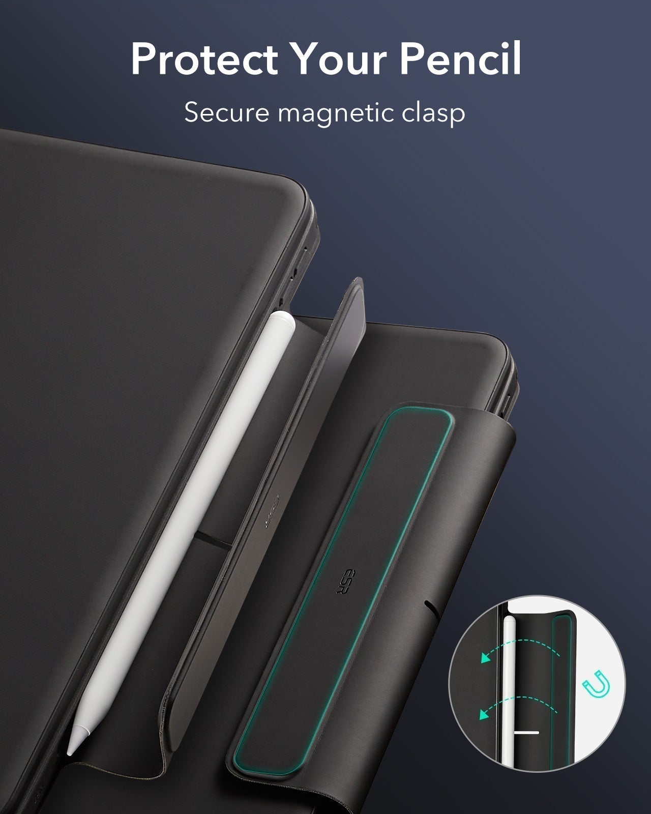 iPad Air 13“ (2025) Rebound Magnetische Tastatur Hülle 360 Pencil Bündel-DE Layout-Weiß ESR