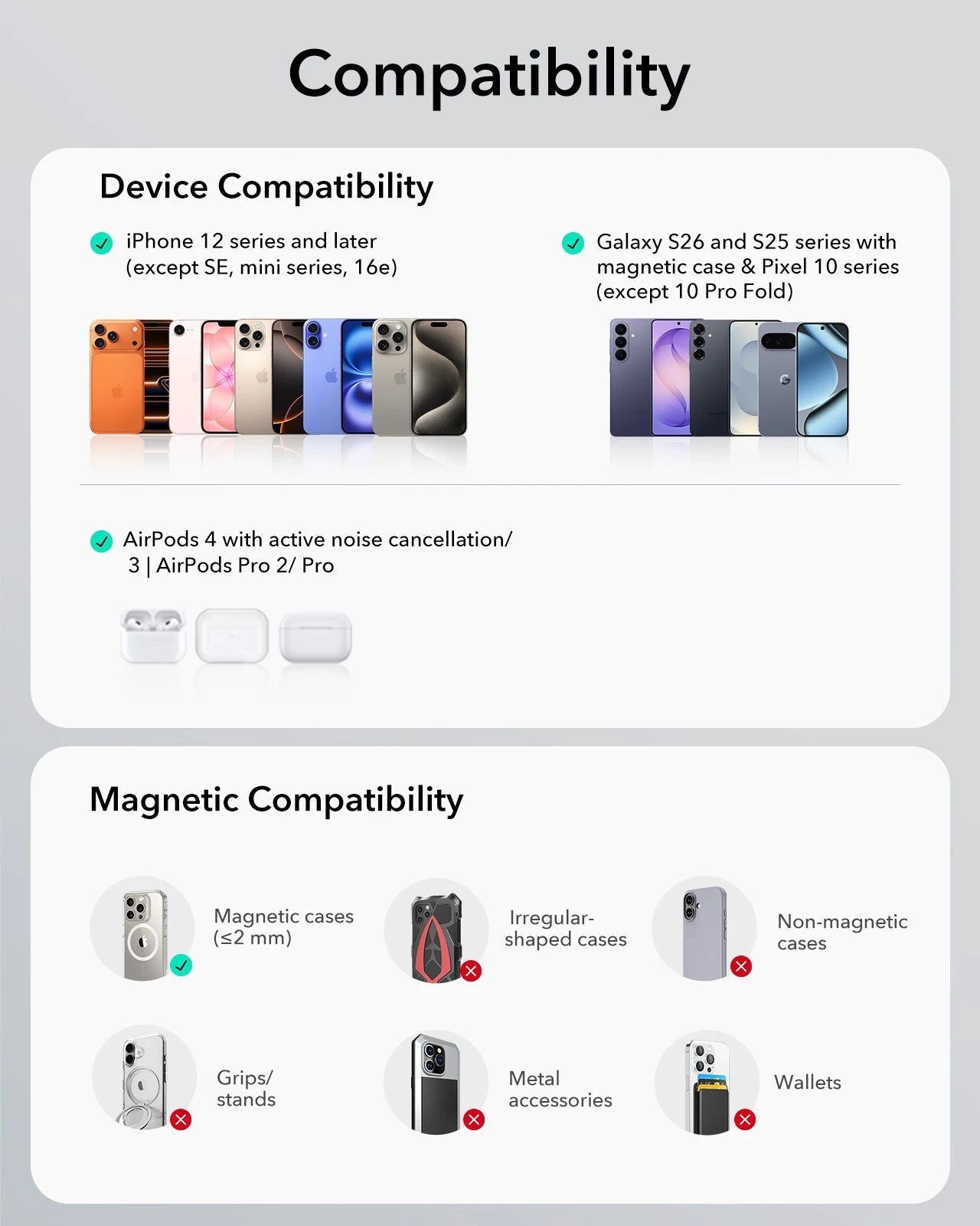 Magnetic Charging Pad (15W)- Black - 1 Set