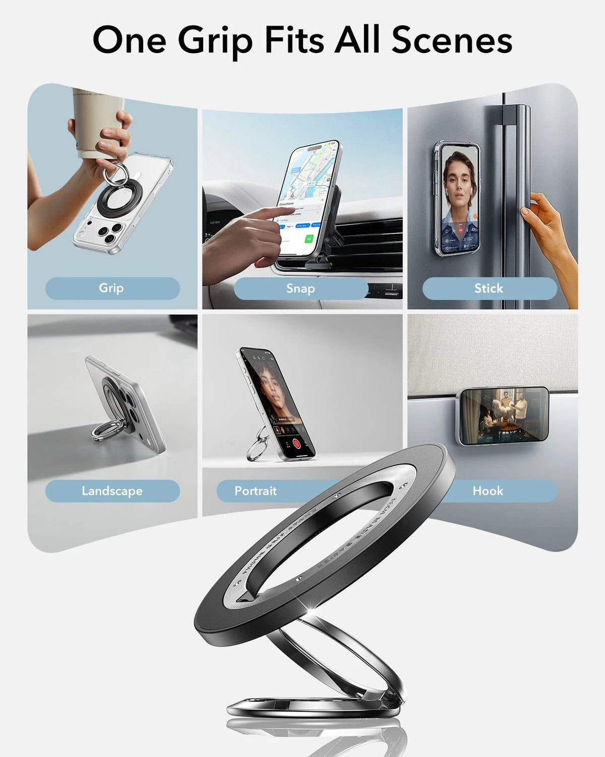 Magnetic Phone Grip Stand 360 - Black ESR ESR