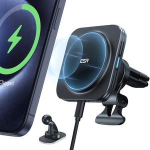 Support Chargeur Sans Fil Magnétique HaloLock™ à Voiture - Black
