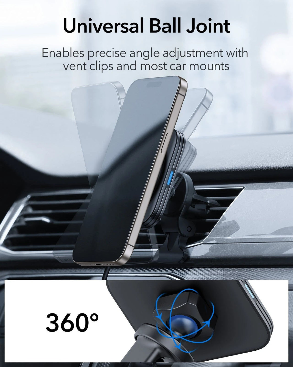 Magnetic Wireless Car Charger with 36W Adapter - Black ESR ESR
