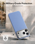 ESR Misty Blue Leather iPhone 18 Pro Max Magsafe Case with Stand 3x Military-Grade Protection
