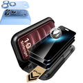 Misty Blue iPhone 18 Pro Corning Glass Privacy Screen Protector with Full Coverage Camera Lens Protector