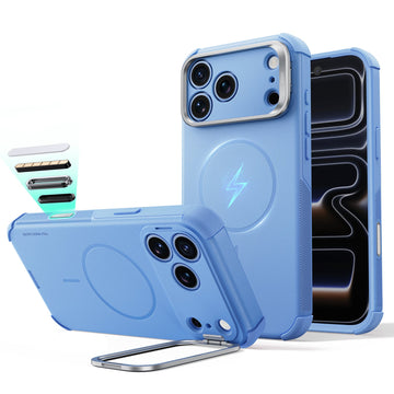 Misty Blue iPhone 18 Pro Max Tough Phone Case Magsafe with Stand