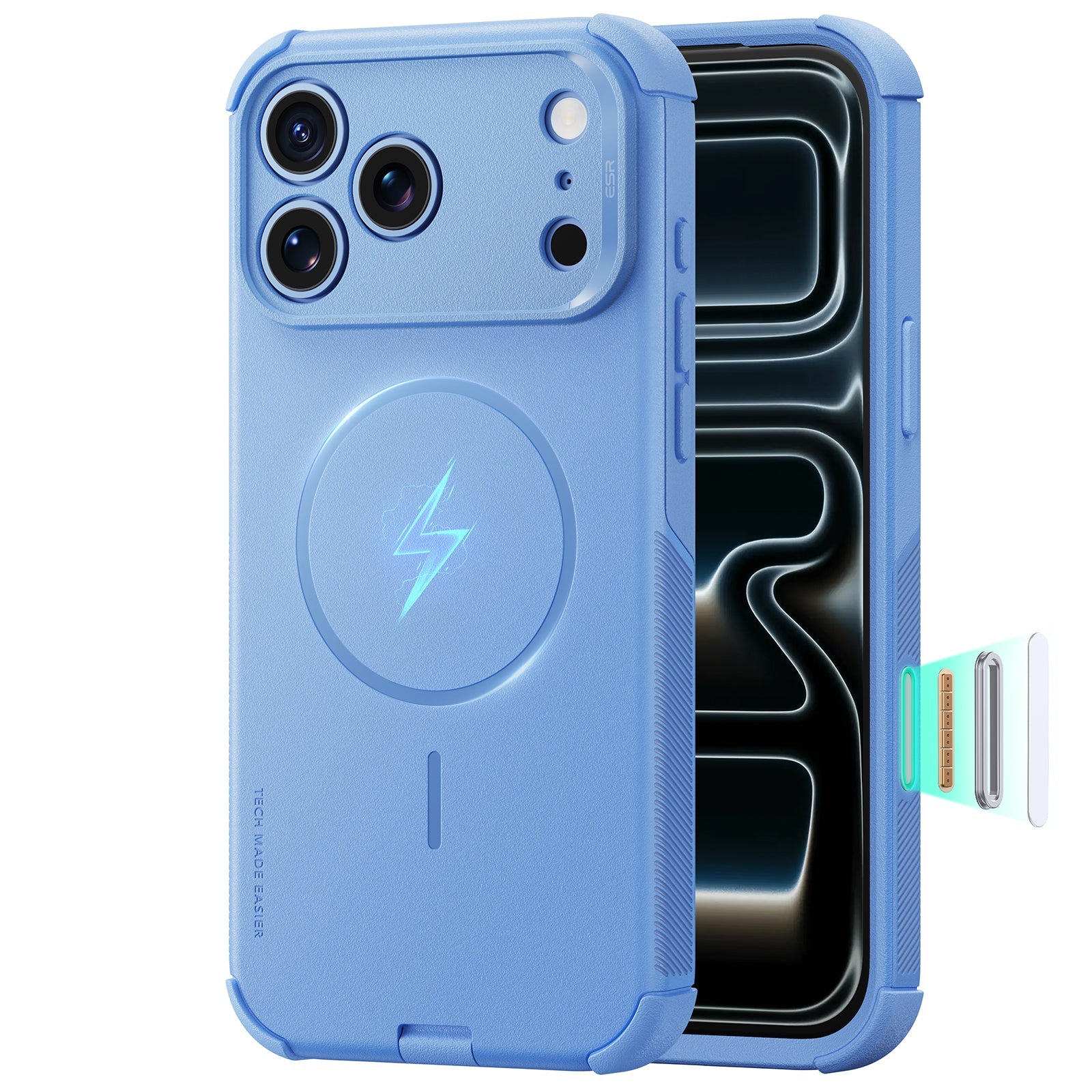 Misty Blue iPhone 18 Pro Max Case Tough Phone Case with Magsafe