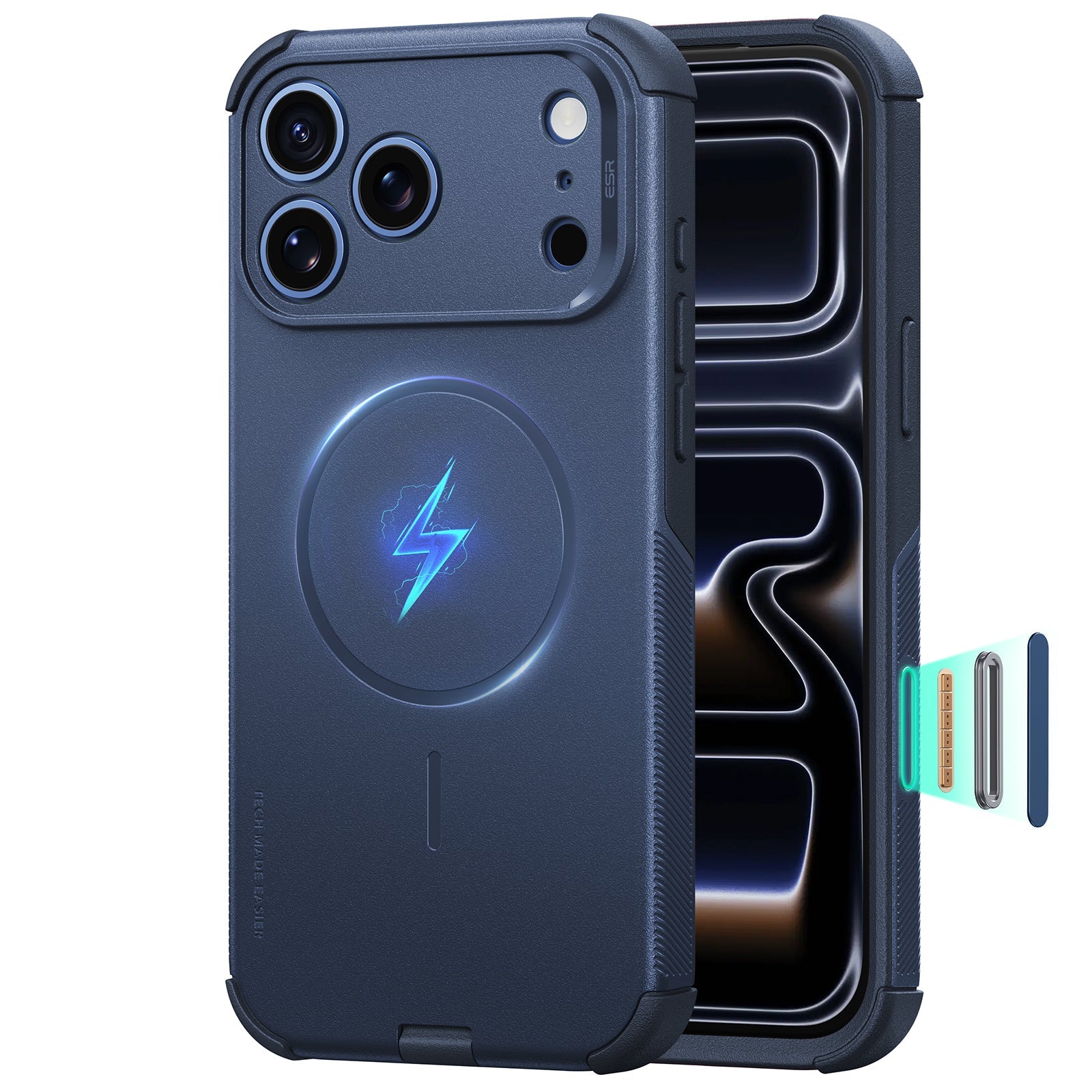 Navy Blue iPhone 18 Pro Case Tough Phone Case with Magsafe