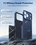 ESR Navy Blue iPhone 18 Pro Case Tough Phone Case with Magsafe 7X Military-Grade Protection