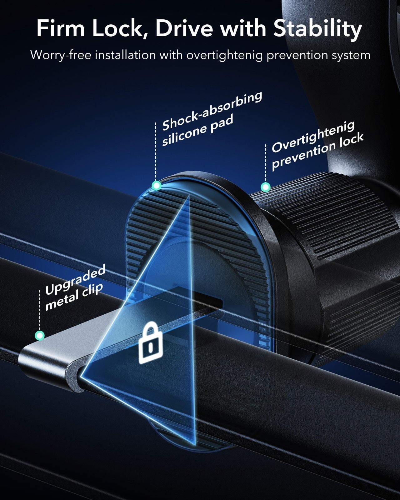 OmniLock Magnetic Car Charger (25W, CryoBoost, Air Vent) - Black ESR ESR