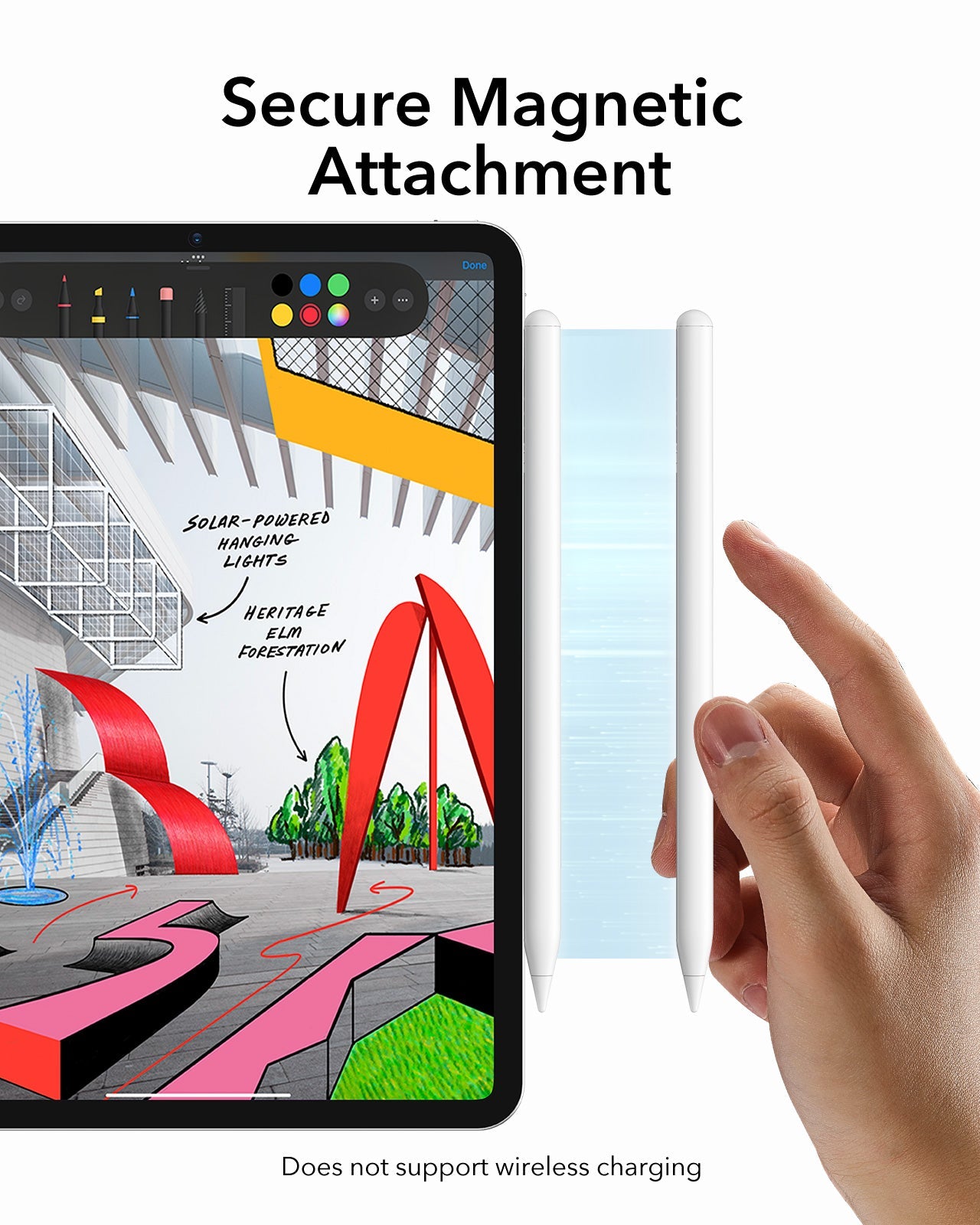 digital pencil-secure magnetic attachment