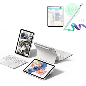 iPad 10th Gen Shift Keyboard Case (Detachable) With Geo Pencil Bundle- US Layout-White