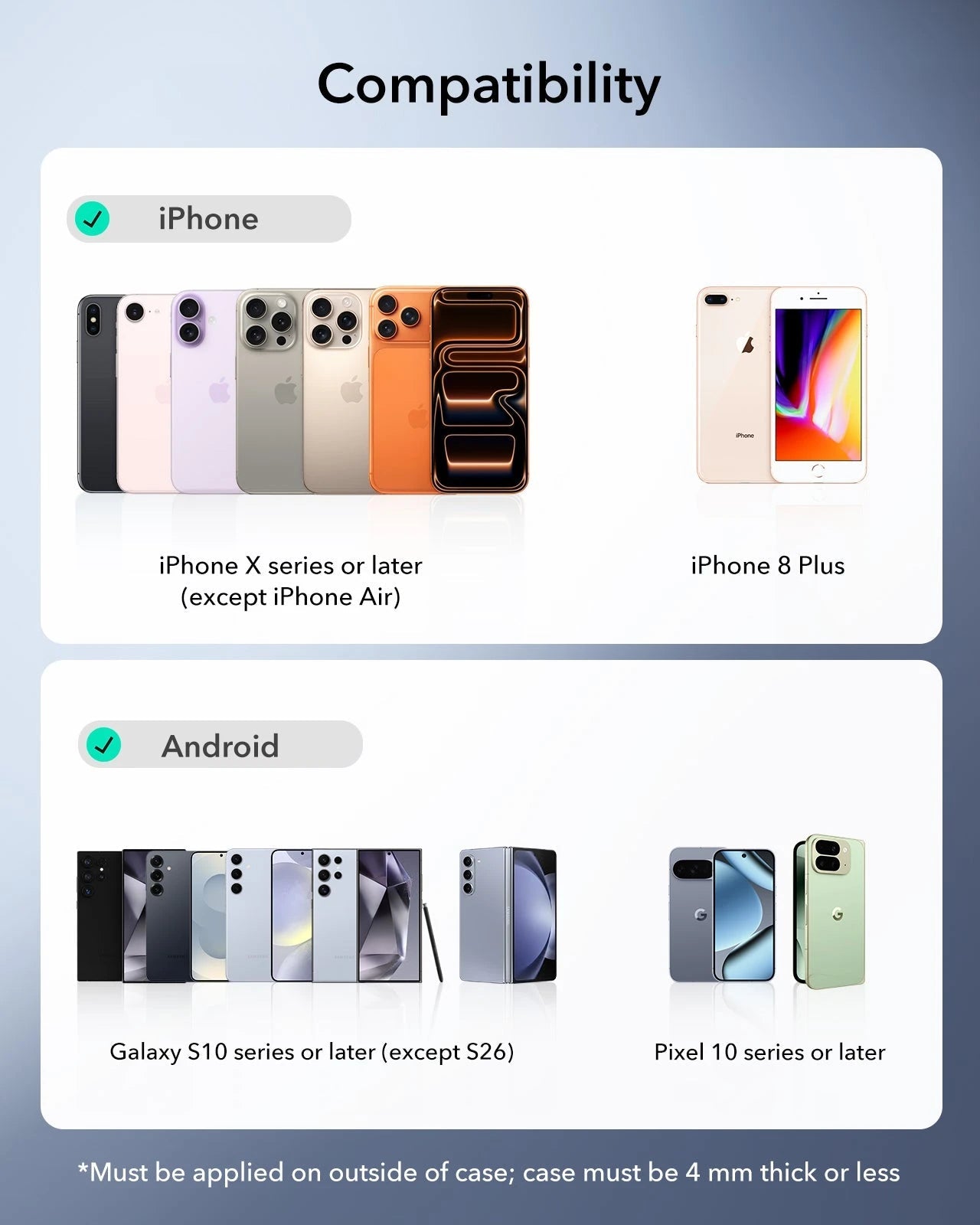 Universal Ring (HaloLock) - Black/Silver-2 Pack