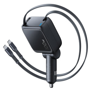 Chargeur rétractable Xtend 100 W avec deux câbles - Noir
