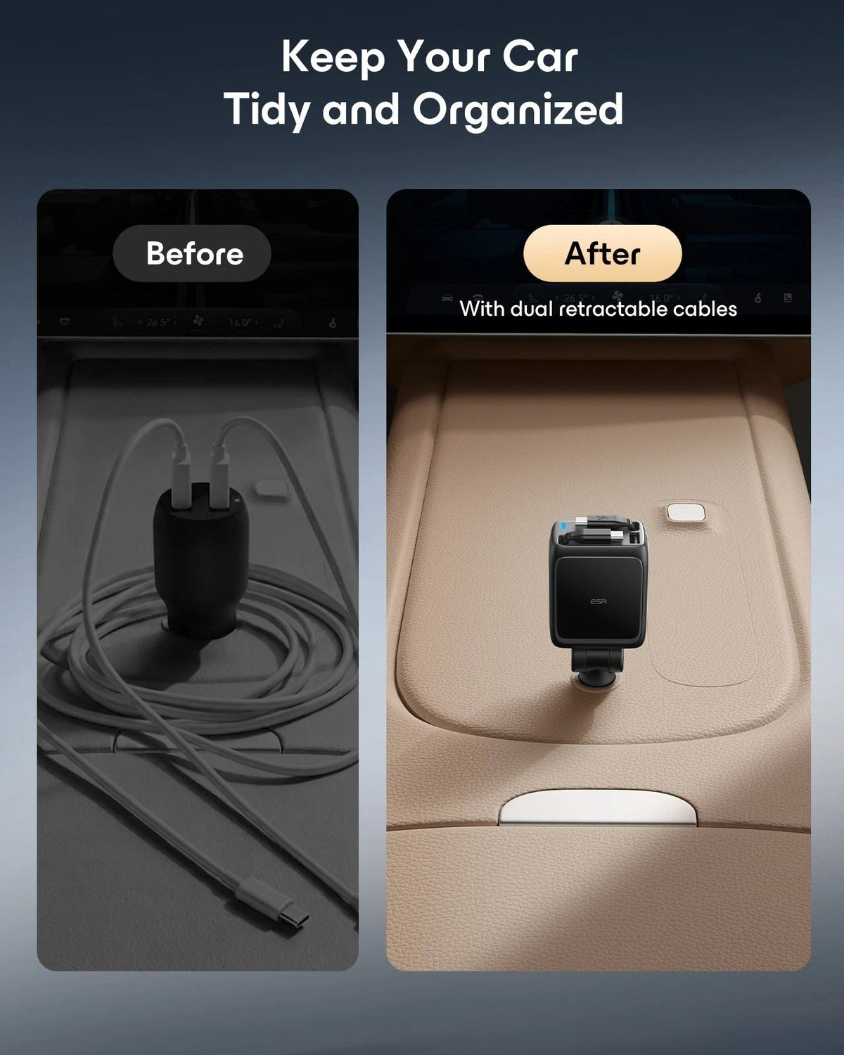 xtend retractable car phone charger Keep Your Car  Tidy and Organized