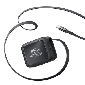 Xtend 45W Retractable Charger - US Plug - Black