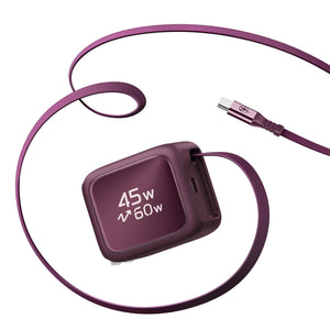 Xtend 45W Retractable Charger - US Plug - Burgundy