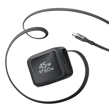 Xtend 45W Retractable Charger - US Plug - Black