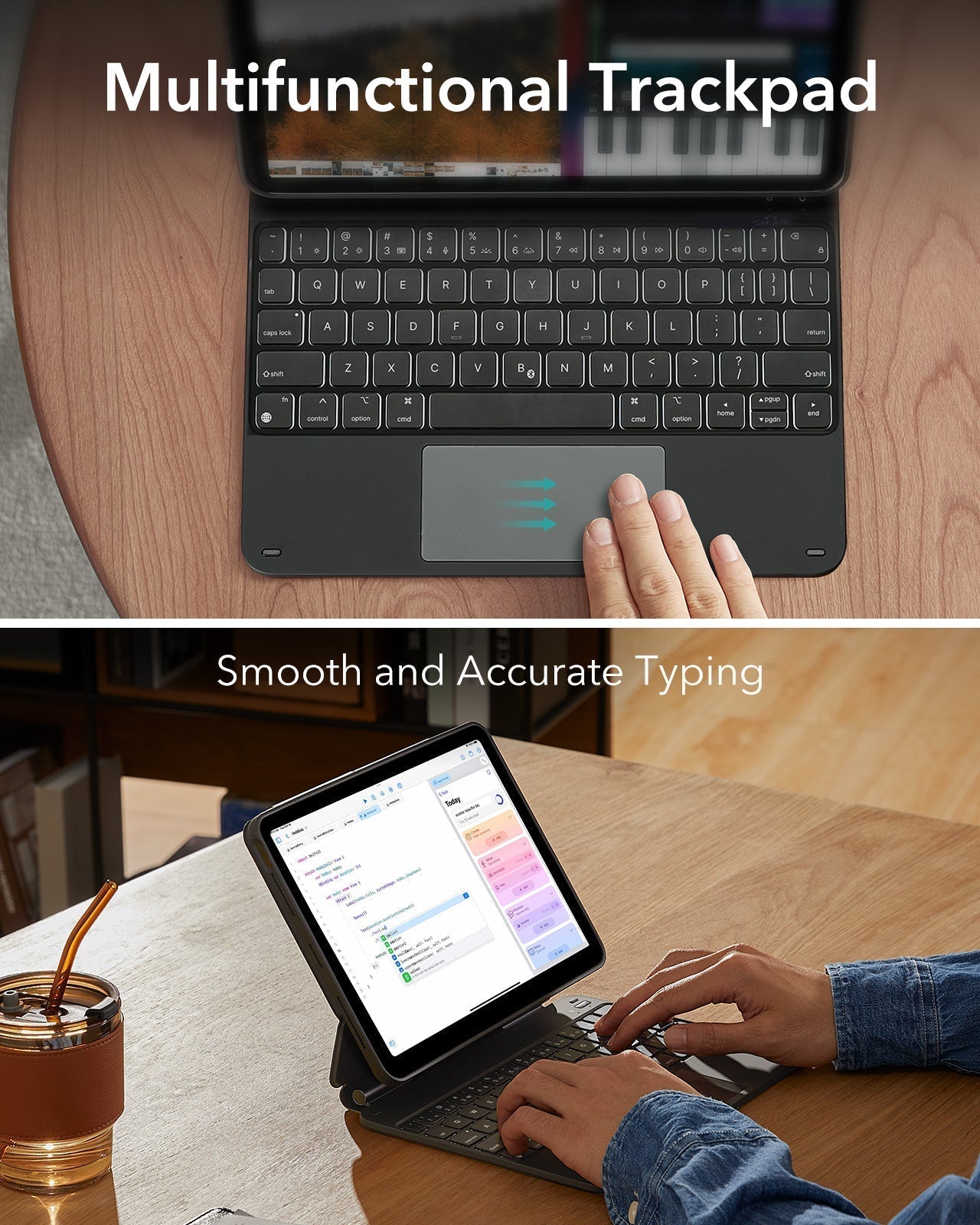 iPad Air 11“ (2025) Rebound Magnetische Tastatur Hülle 360 Pencil Bündel - DE Layout-White ESR ESR