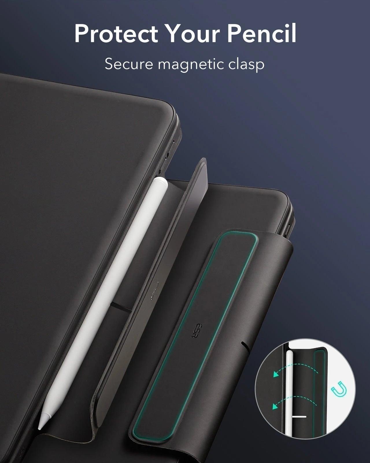 iPad Air 11“ (2025) Rebound Magnetische Tastatur Hülle 360 Pencil Bündel - DE Layout-White ESR ESR