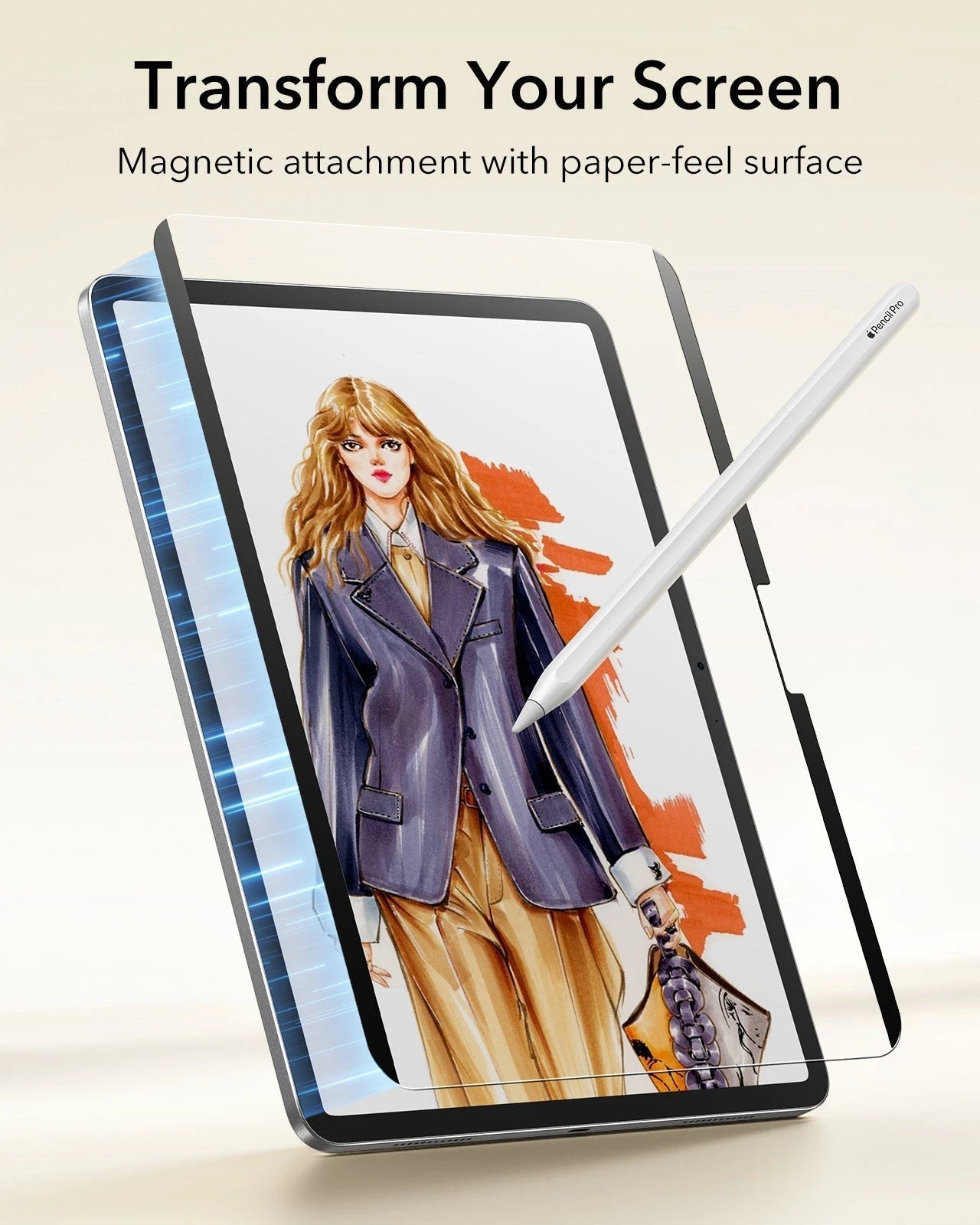 iPad Air 11“ (2025) Magnetische Rebound Tastatur Hülle 360 Schutz Paper Feel Bündel-DE layout-Black ESR ESR