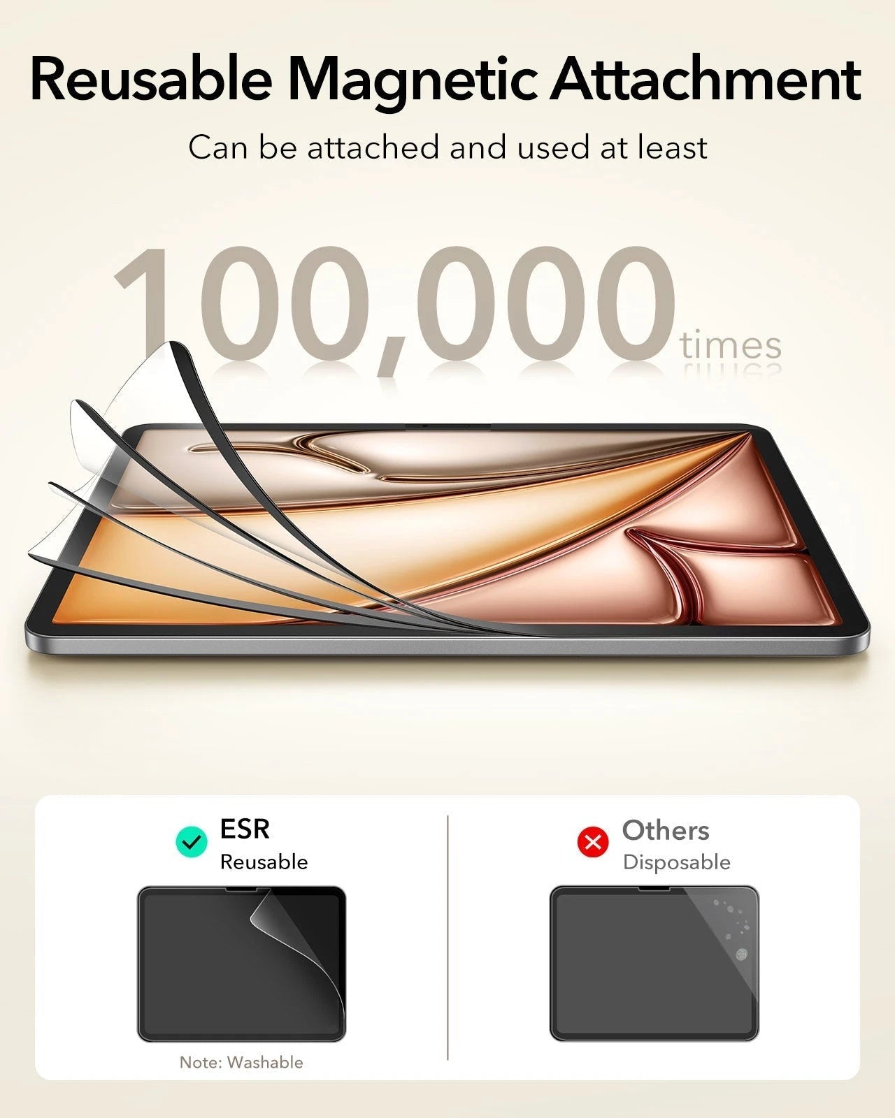 iPad Air 11“ (2025) Magnetische Rebound Tastatur Hülle 360 Schutz Paper Feel Bündel-DE layout-Black ESR ESR