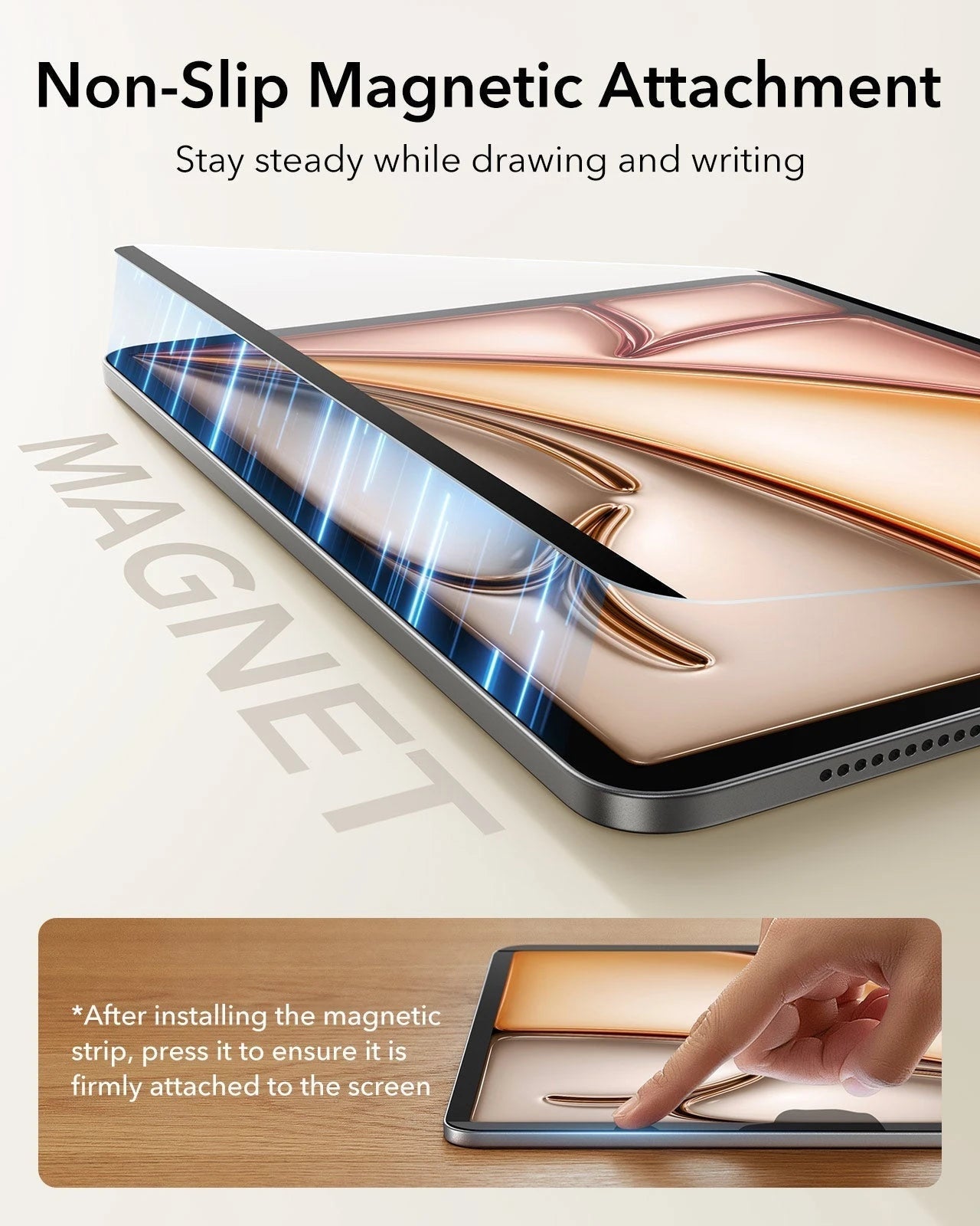 iPad Air 11“ (2025) Magnetische Rebound Tastatur Hülle 360 Schutz Paper Feel Bündel-DE layout-Black ESR ESR