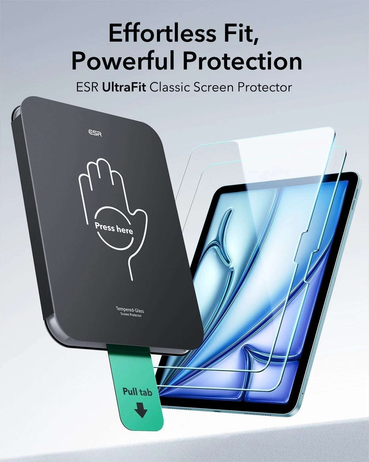 iPad Air 11“ (2025) Magnetische Rebound Tastatur Hülle 360 Schutz Paper Feel Bündel-DE layout-Black ESR ESR